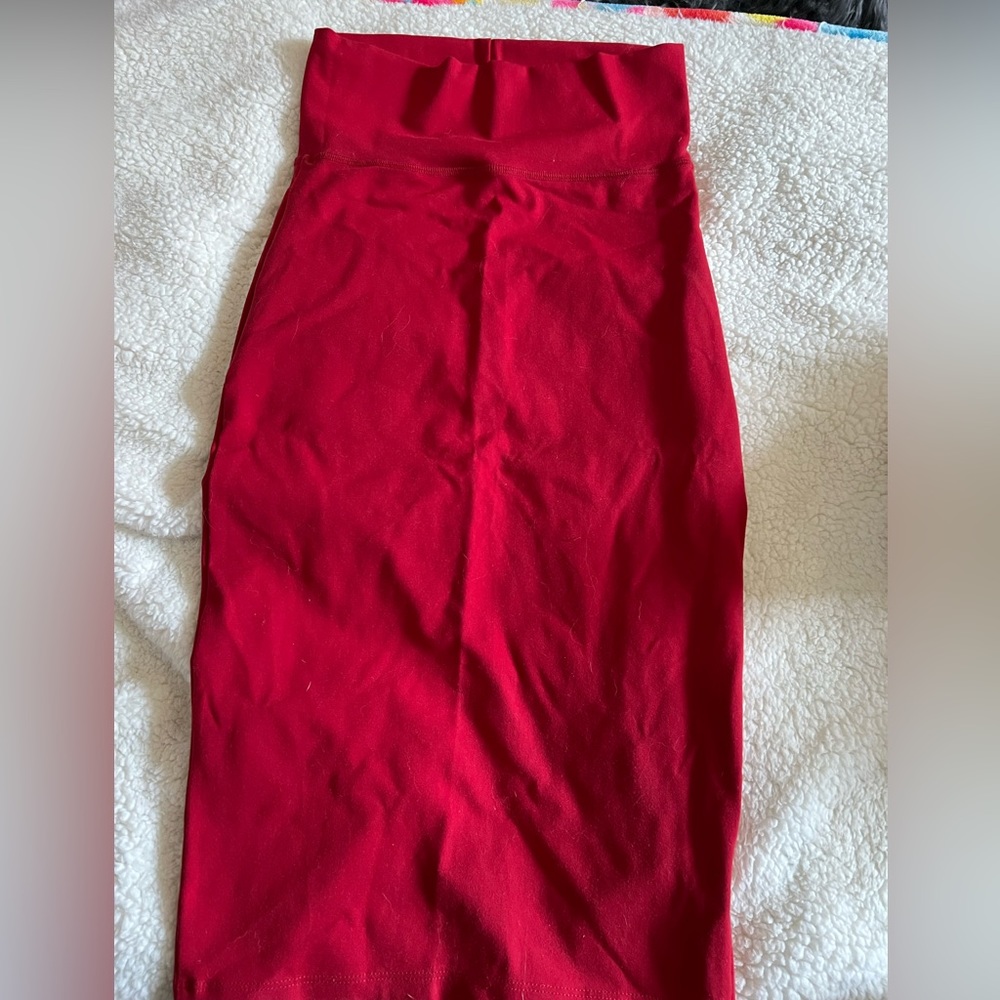 Bebe Red Knee Length Pencil Skirt